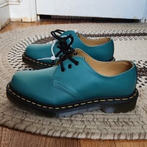 Dr. Martens 31008 Teal Leather Lace-Up Shoes